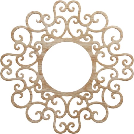 Ekena Millwork Reims Wood Fretwork Pierced Ceiling Medallion, Red Oak, 26"OD x 9 7/8"ID x 3/8"T CMWP26X26X0375RERO